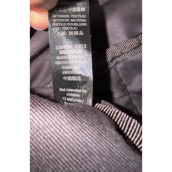 Fossil Plaid Backpack Red Tartan Canvas Bag Leather Trim Travel Work School - Picture 5 of 9